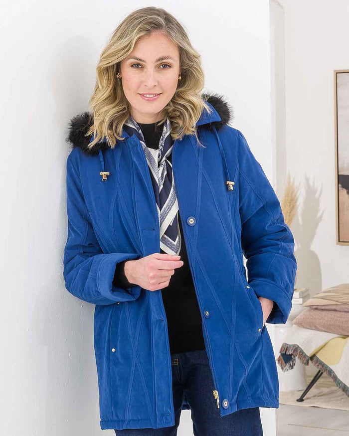 Nora Soft Touch Fur Trimmed Coat - Image 1 - The Classic Boutique