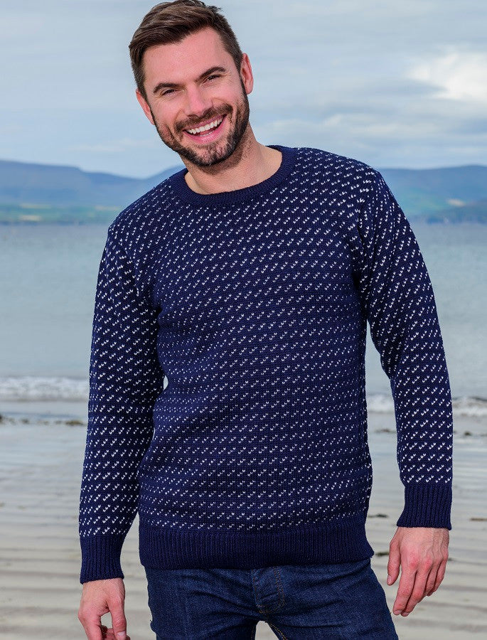 Norwegian Sweater - Navy with White #color_navy-with-white