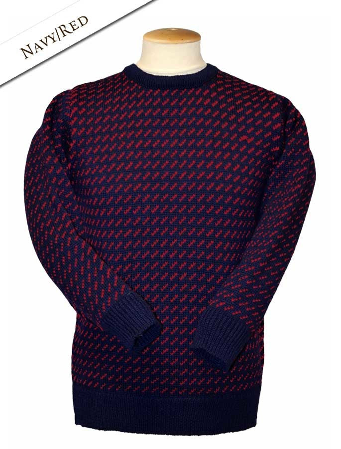 Norwegian Sweater - Navy with red #color_navy-with-red