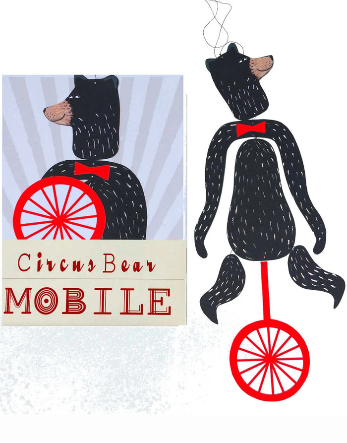 Nursery Circus Bear Kinetic Mobile by Wini Tapp