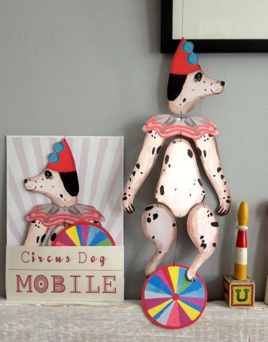 Nursery Circus Dog Kinetic Mobile by Wini Tapp