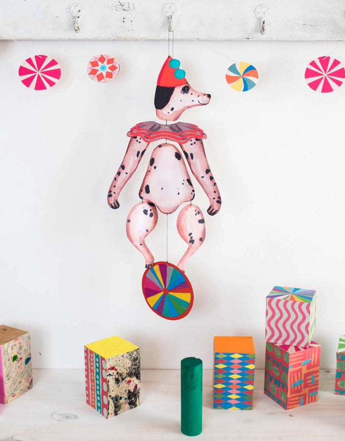 Nursery Circus Dog Kinetic Mobile by Wini Tapp