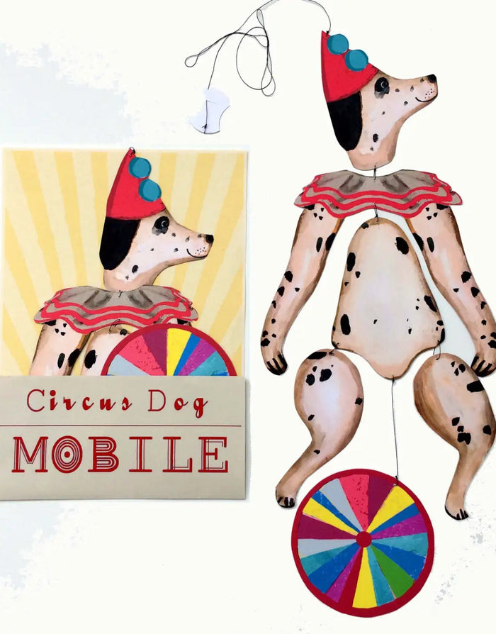 Nursery Circus Dog Kinetic Mobile by Wini Tapp