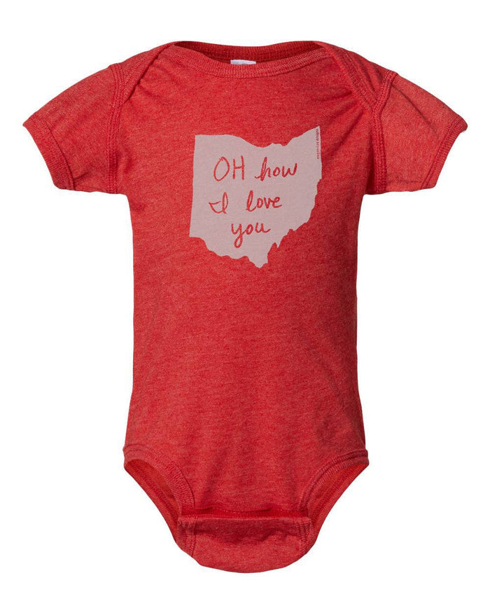 OH How I Love You Screen Print Baby Onesie - 6m