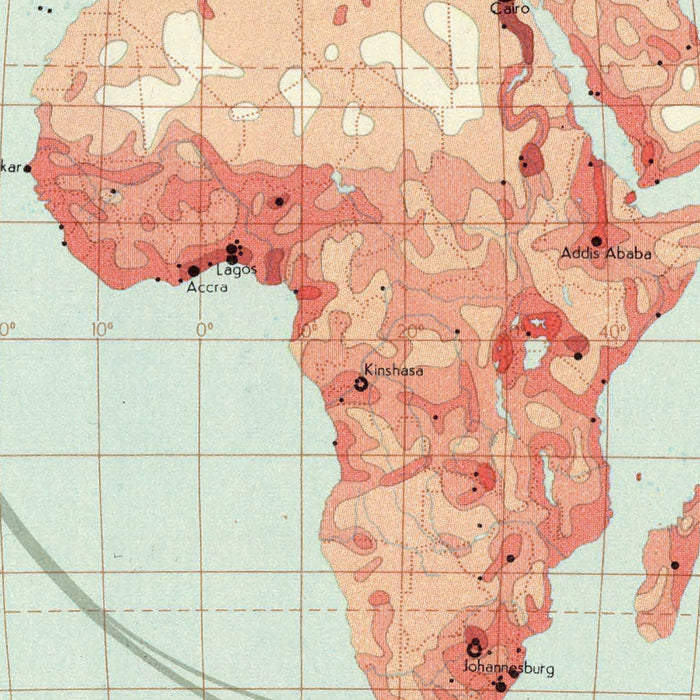 Old Infographic Map of World Population Density, 1967: Emigration Visualization, Thematic Cartography, Demographics