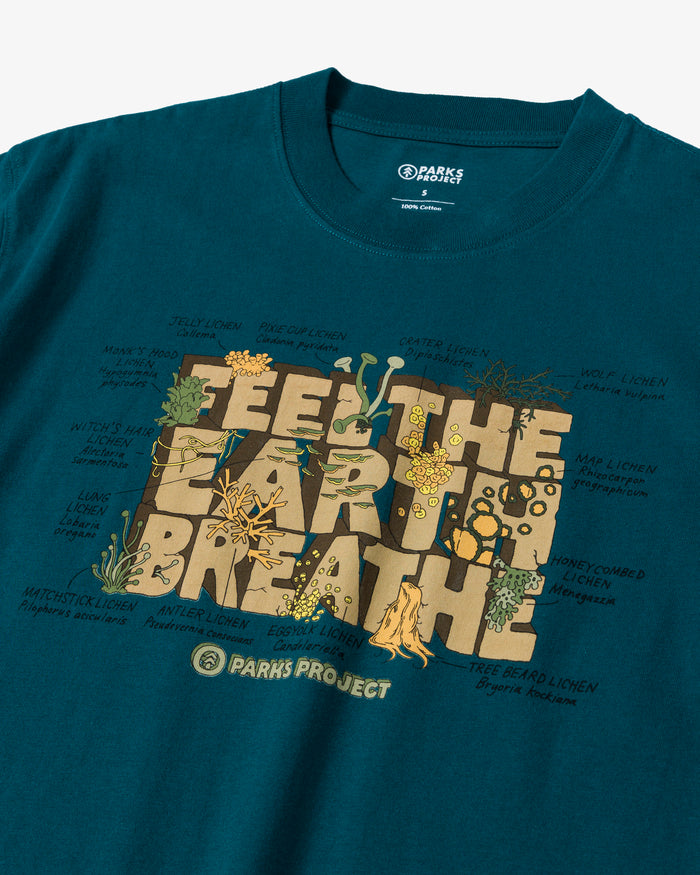 Shop Olympic Lichen Script Tee Inspired by Olympic National Park | lichen-blue
