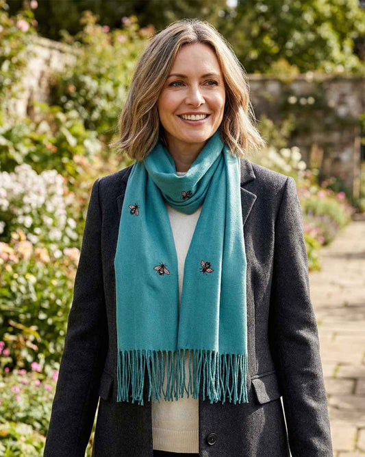 Ophelia Patterned Viscose Cotton Blend Scarf - The Classic Boutique
