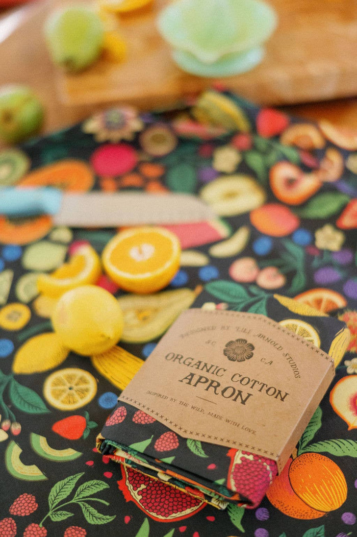 Organic Cotton Apron - Midnight Fruit