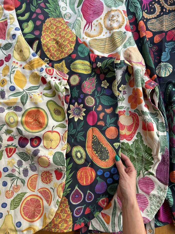 Organic Cotton Apron - Midnight Fruit