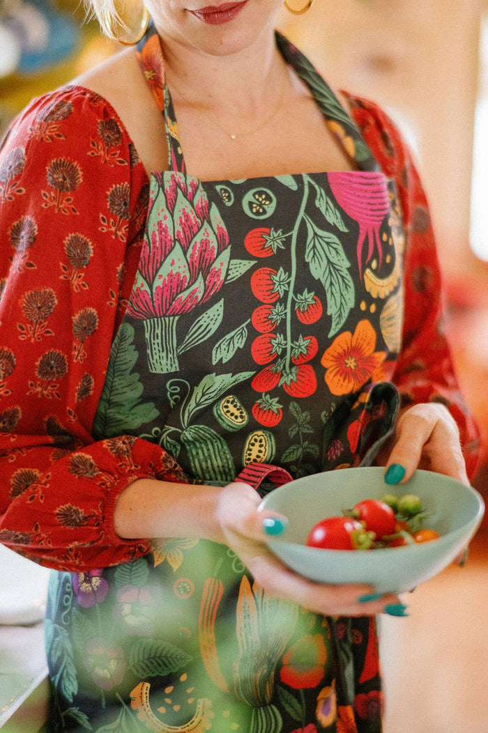 Organic Cotton Apron - Midnight Veggie