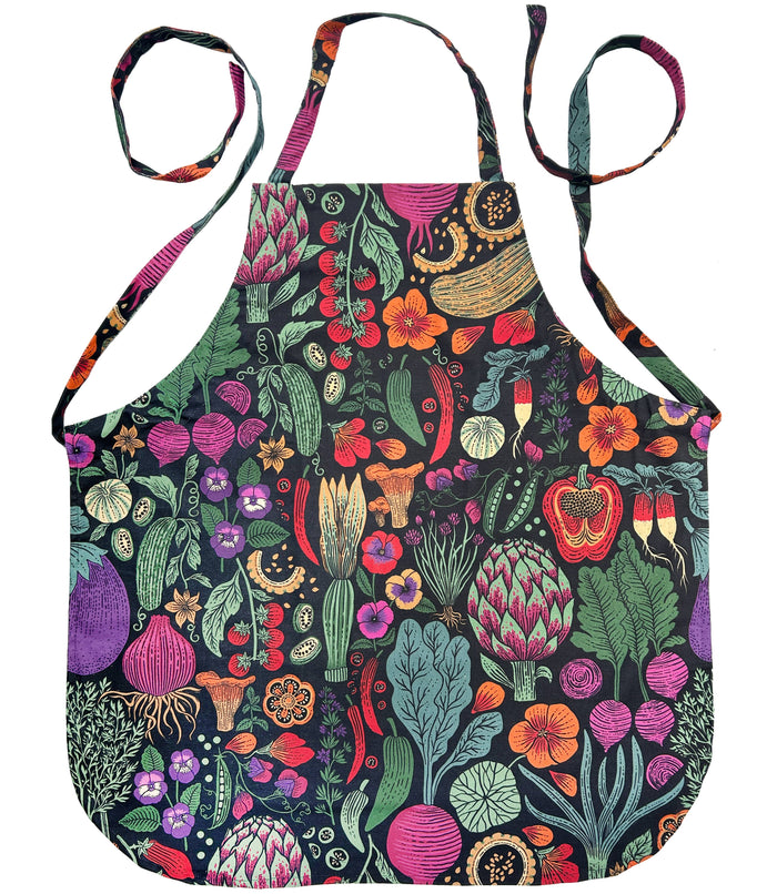 Organic Cotton Apron - Midnight Veggie