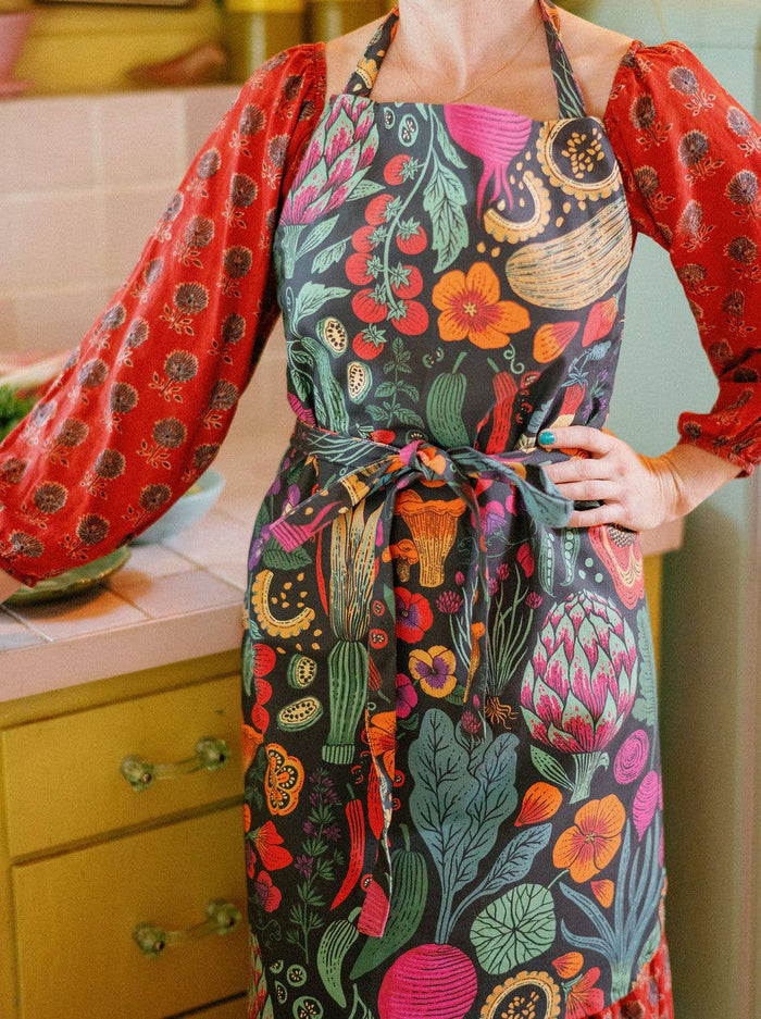 Organic Cotton Apron - Midnight Veggie