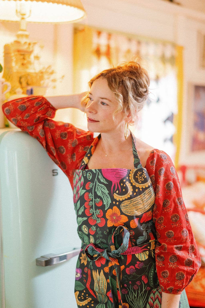 Organic Cotton Apron - Midnight Veggie