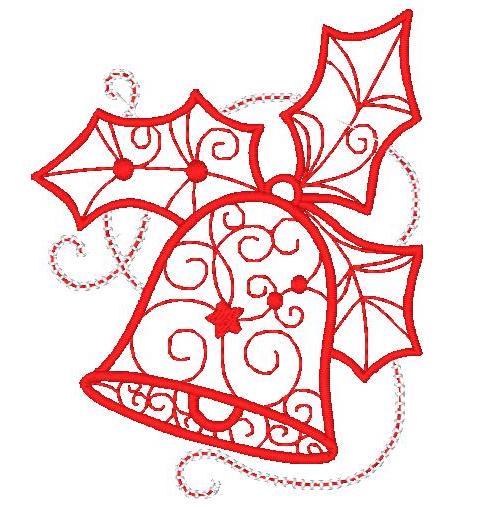 Ornamental & Decorative Christmas Redwork [4x4] #  10846