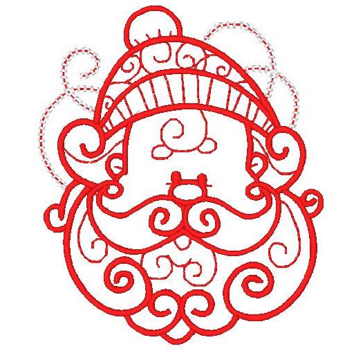 Ornamental & Decorative Christmas Redwork [4x4] #  10846