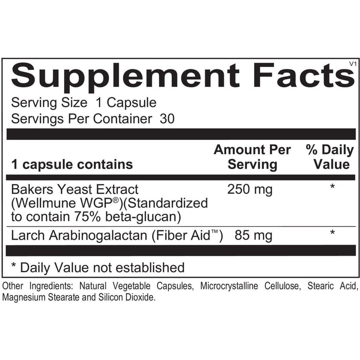 Ortho Molecular - WholeMune - 30 Capsules - Supplement Facts panel