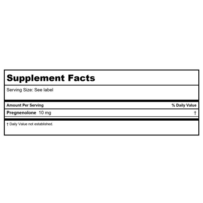 Ortho Molecular Products - Pregnenolone - 100 Tablet(s) - Supplement Facts panel