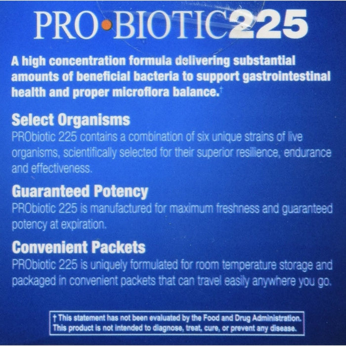 Ortho Molecular Products - PRObiotic 225 - 15 - 3 Gr Packets - The Oasis of Health