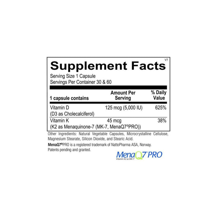 Ortho Molecular Products Products - Vitamin K2 with D3 - 30 Capsules - The Oasis of Health