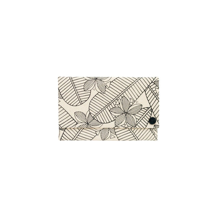 Oversize Envelope Clutch • Plumeria • Black on Natural