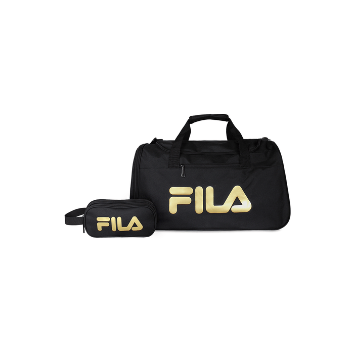 Pack Bolso Verona gold 42 lts + Neceser Spark negro