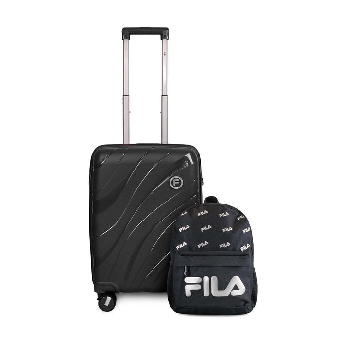Pack Maleta cabina S Lola 10kg + Mochila Urbanix Fila 16lts negro-silver plateado