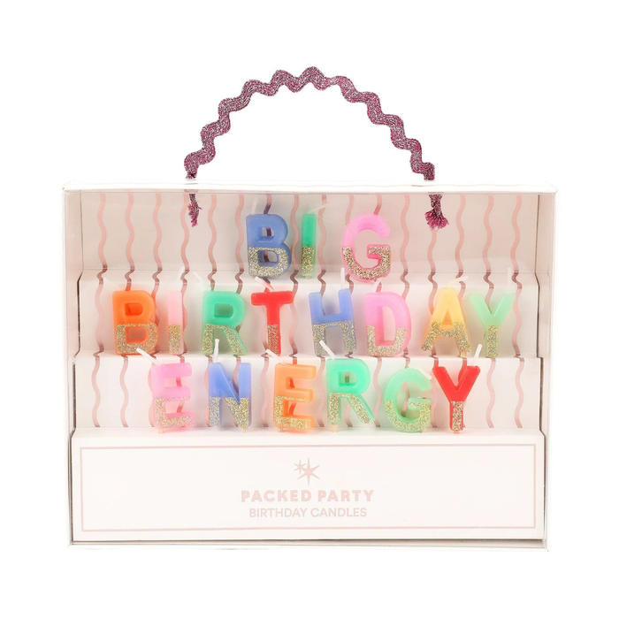 Packed Party Big Birthday Energy Glitter Candle Set