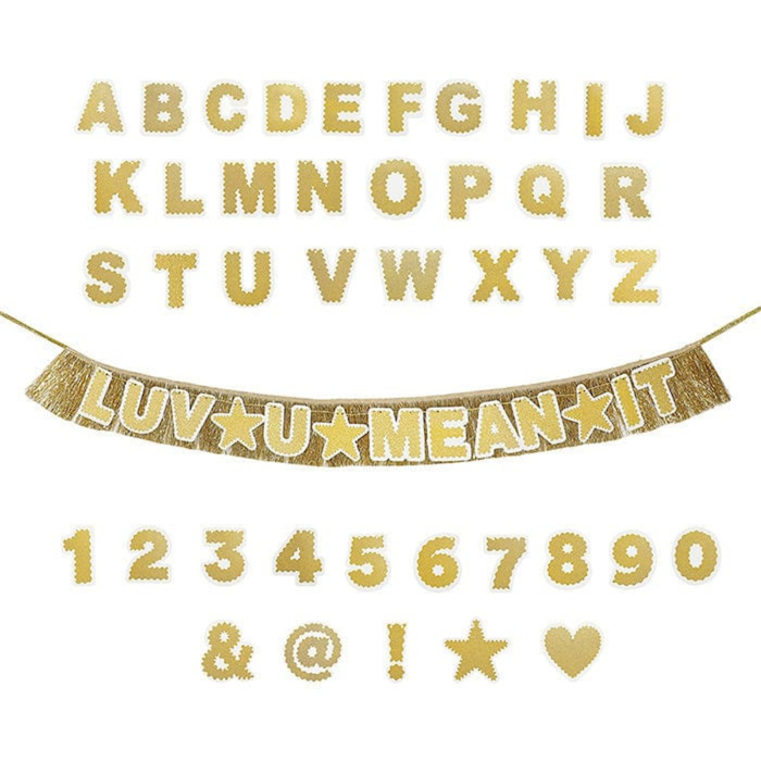 Packed Party Customizable Gold Fringe Reusable Party Banner