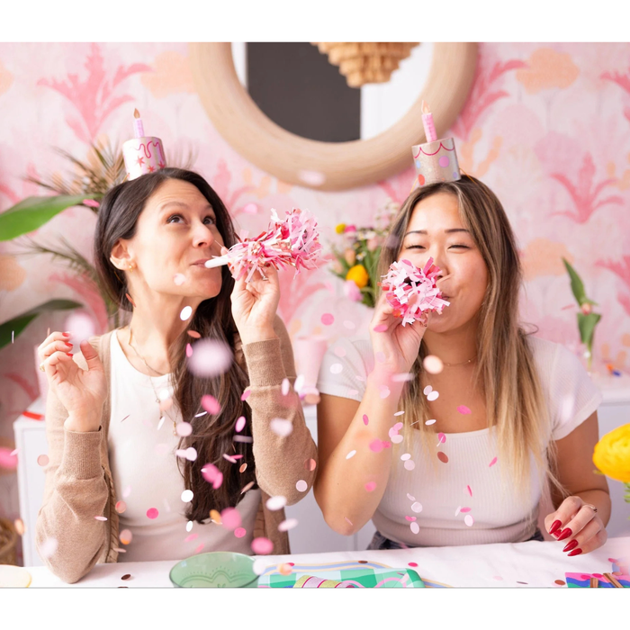 Packed Party Pop of Pink Confetti Blowers