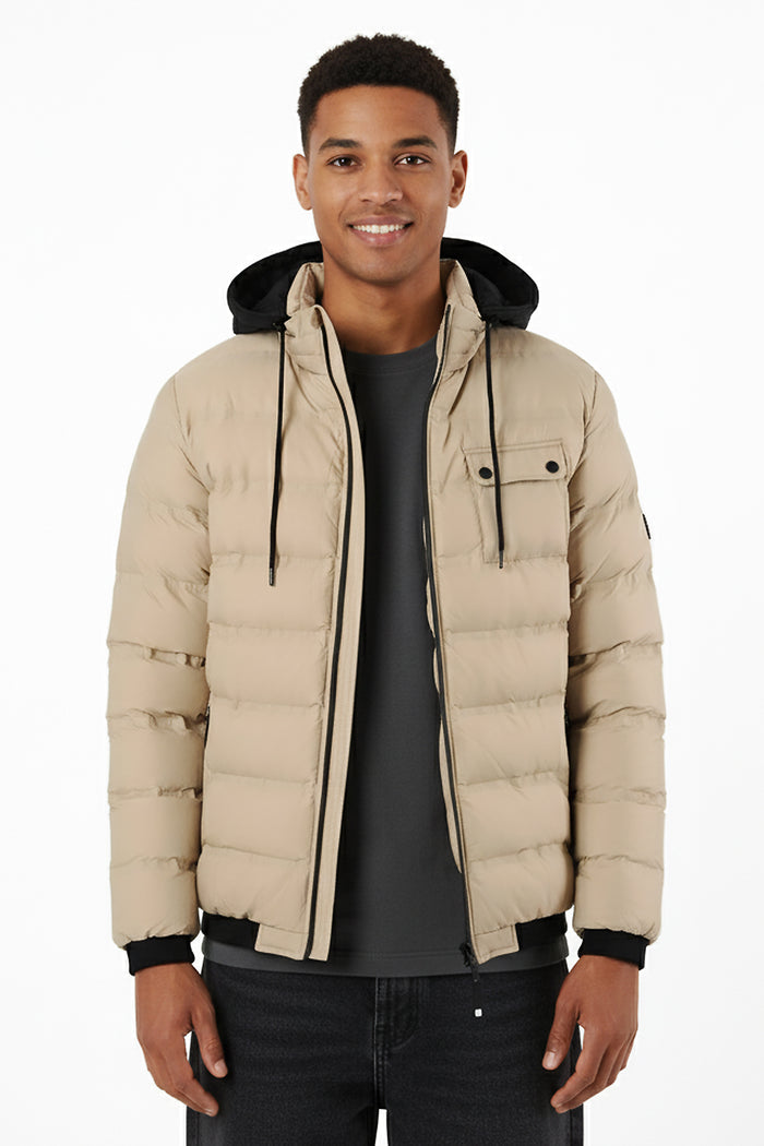 Padded Jacket with Sweater Hood
