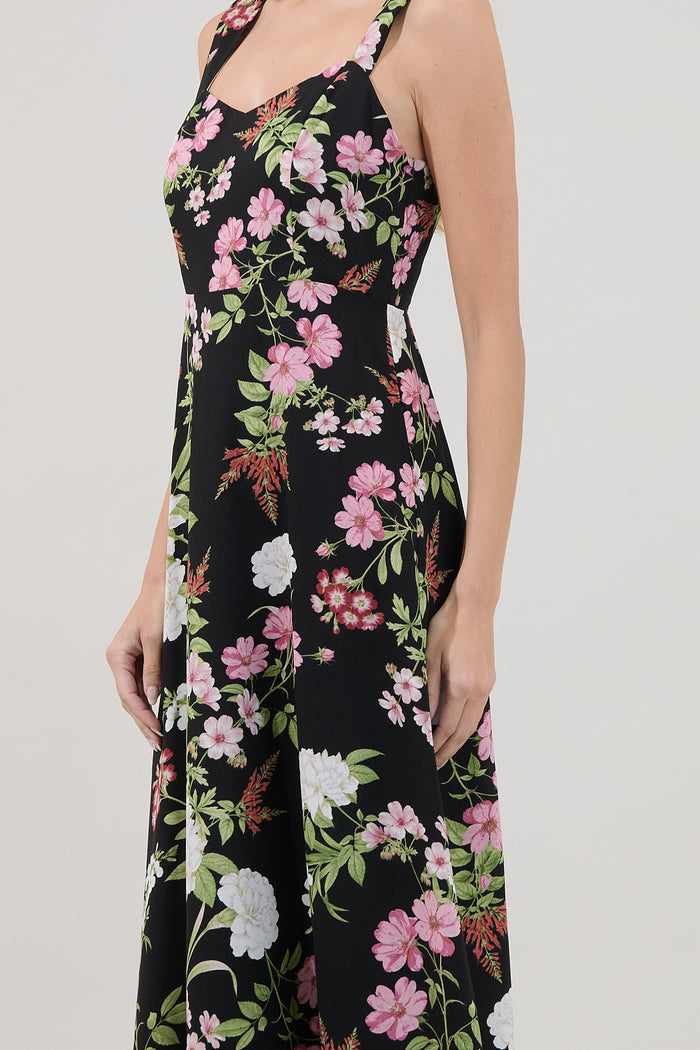 Paisly Smocked Maxi Dress Hollyhock