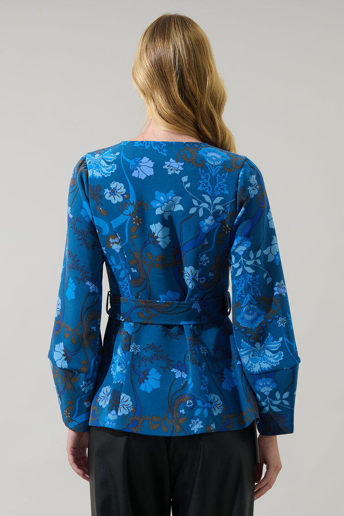 Palmate Floral Lutie Peplum Jacket
