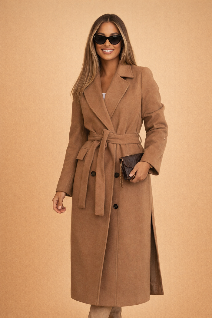 Patricia | Tailored Belted Longline City Coat