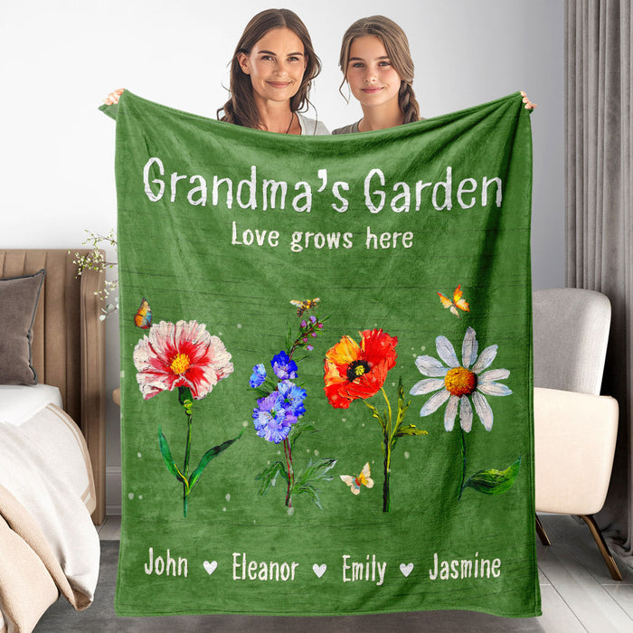 Personalized Blankets for Grandma | Custom Grandma’s Garden Blanket