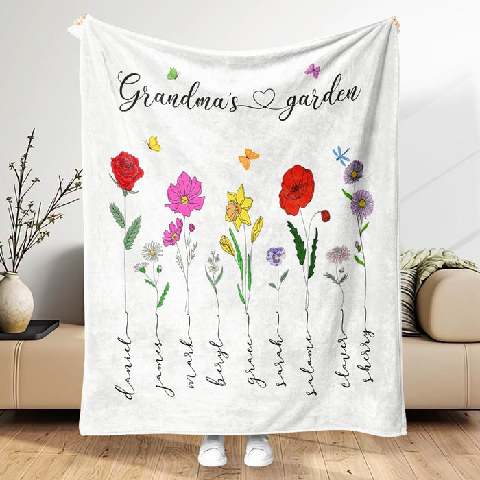 Personalized Gift for Grandma | Custom Grandma Blanket for Mother’s Day