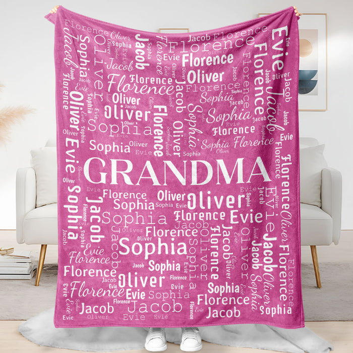 Personalized Gifts for Grandma From Grandkids | Grandma Blanket With Grandkids Names