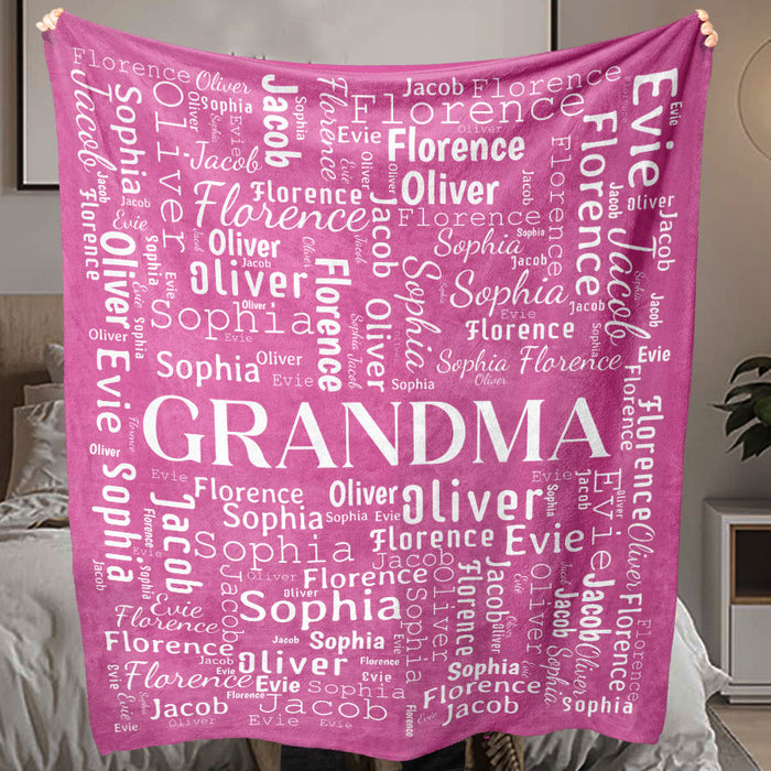 Personalized Gifts for Grandma From Grandkids | Grandma Blanket With Grandkids Names