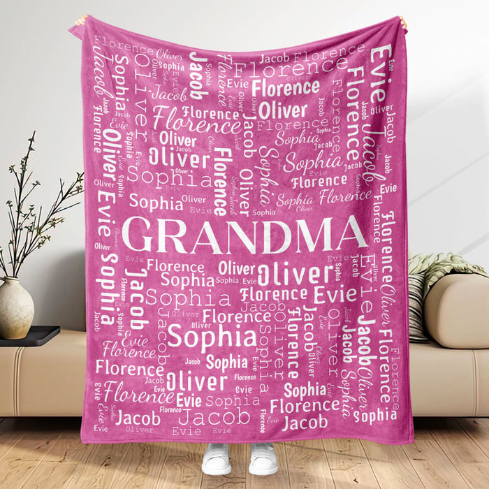 Personalized Gifts for Grandma From Grandkids | Grandma Blanket With Grandkids Names