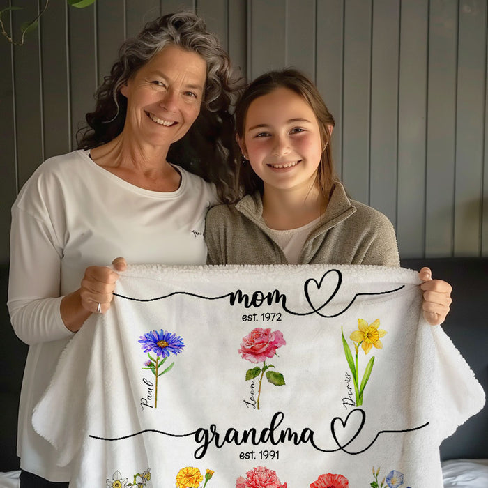 Personalized Gifts for Grandma | Mothers Day Great Grandma Blanket