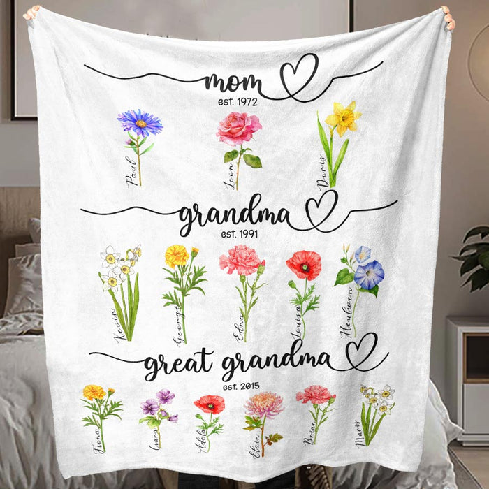 Personalized Gifts for Grandma | Mothers Day Great Grandma Blanket