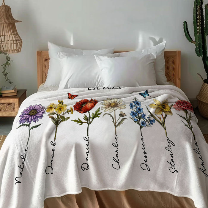 Personalized Gifts From Grandkids | Mom Great Grandma Blanket for Mothers Day