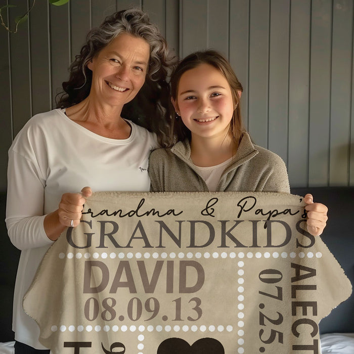 Personalized Mothers Day Gifts for Grandma | Personalized Blankets for Grandparents