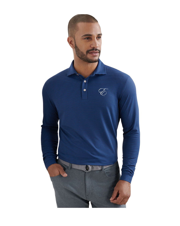 Peter Millar Lyons Stripe Performance Jersey Long-Sleeve Polo