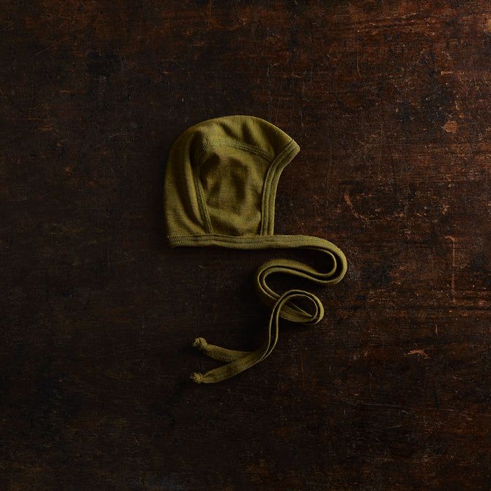 Piculet Baby Bonnet - Merino Wool & Silk - Seaweed
