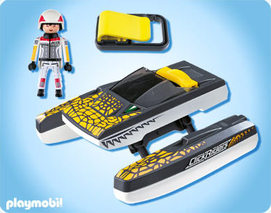 Playmobil 5161 Click & Go Croc Speedboat with Instructions and Open Box