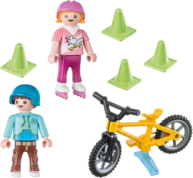 Playmobil 70061 Children with skates and bike