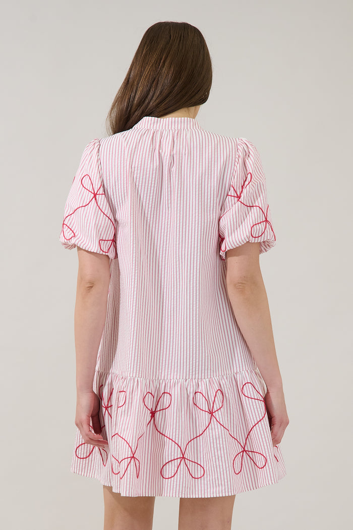 Pollie Embroidered Shift Mini Dress