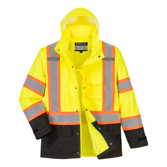 Portwest Hi-Vis Contrast Rain Traffic Jacket