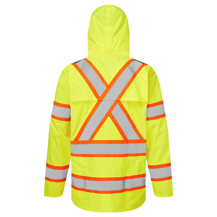 Portwest Hi-Vis X Back Contrast Tape Rain Jacket