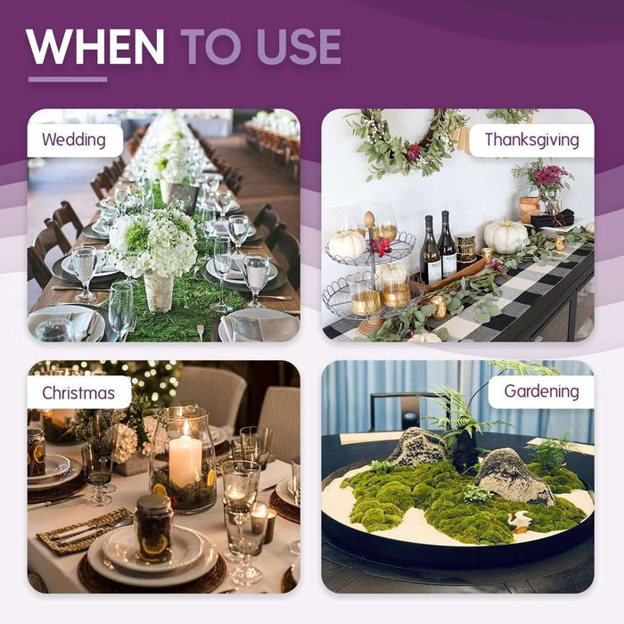 Decorative table settings for wedding, Thanksgiving, Christmas, and gardening events.